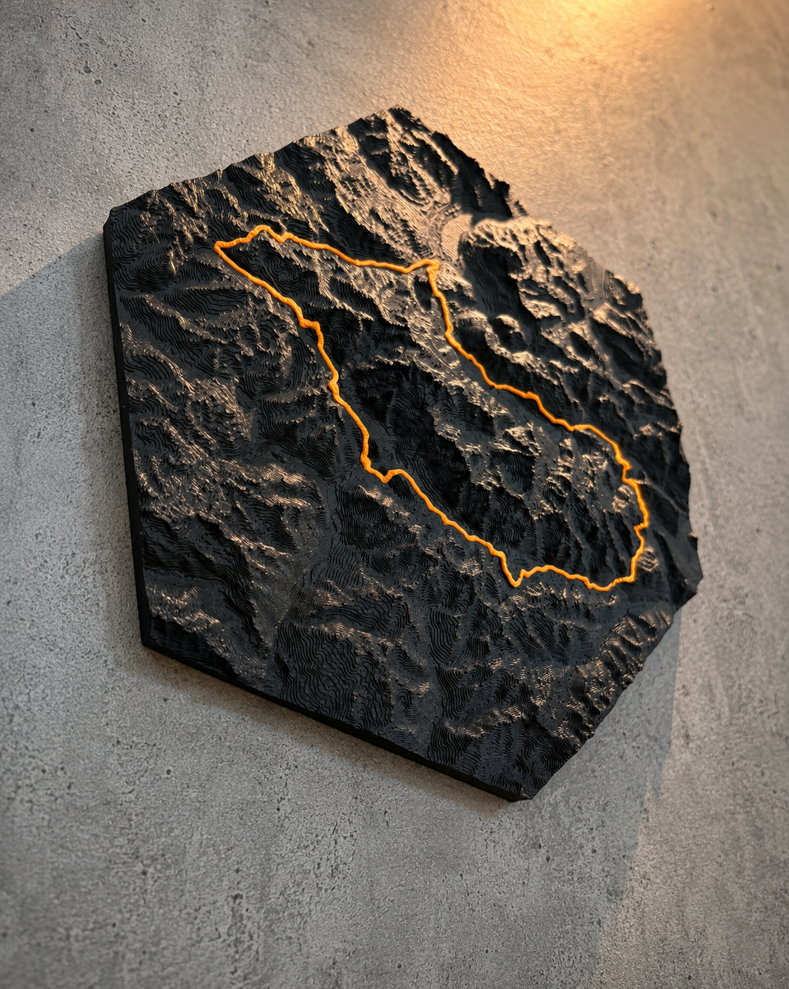 Ultra Trail du Mont-Blanc Relief Map — 3D Printed Topographic Wall Art |