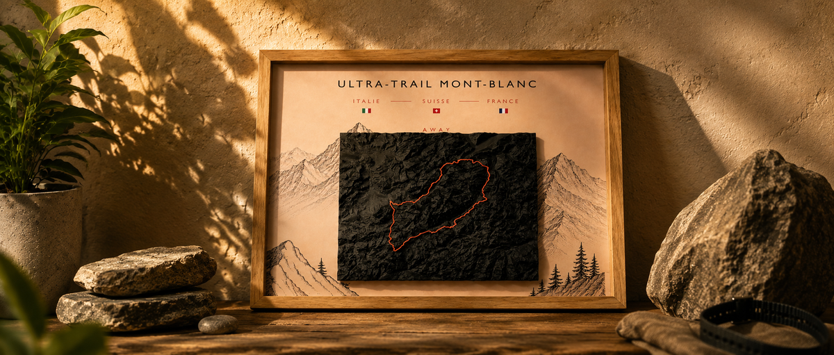 Cadre relief 3D Ultra-Trail du Mont-Blanc, AWAY